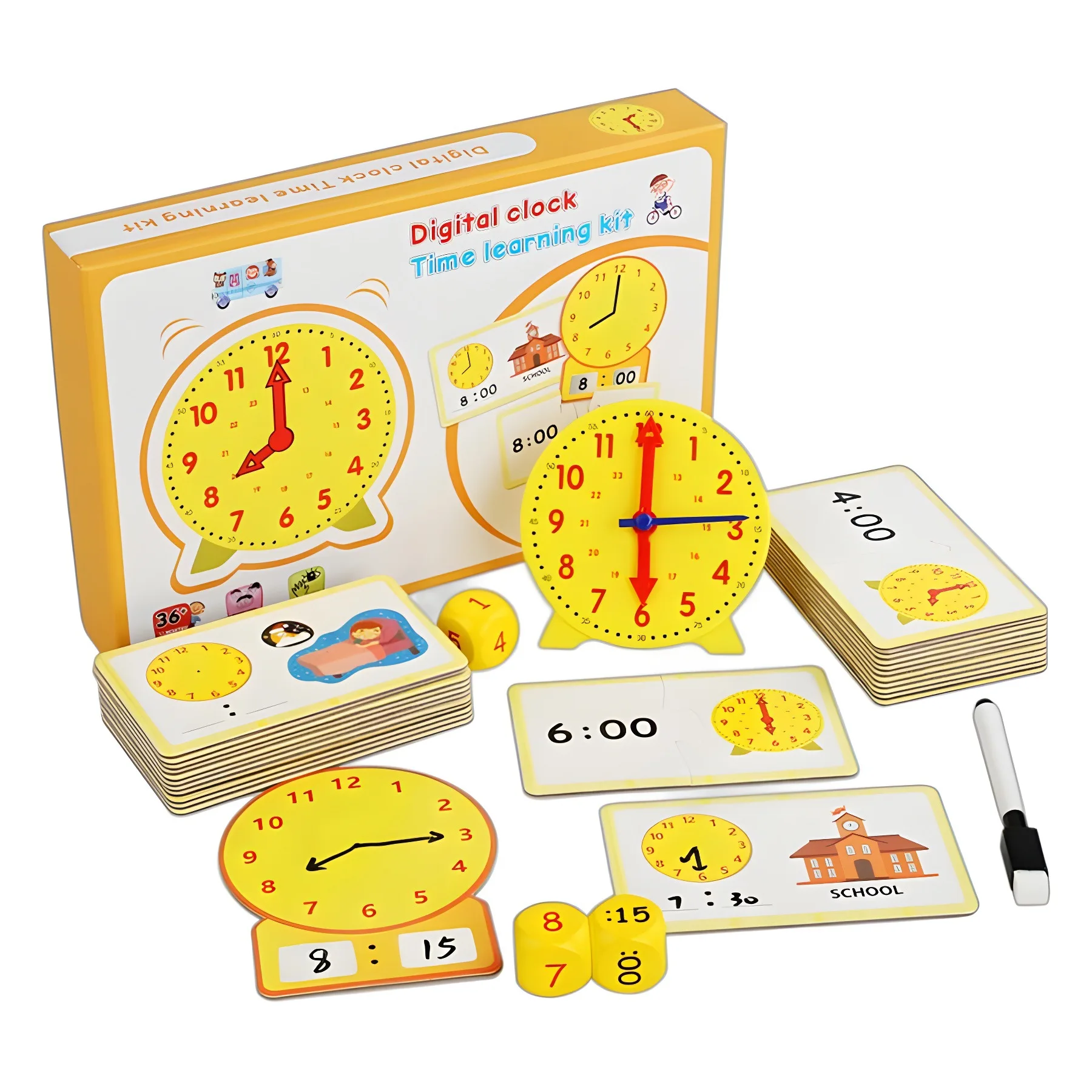 Pre School Toy Learning Time Activity Set Teaching Time Clock Digital Clock Toy Educational Gadgets