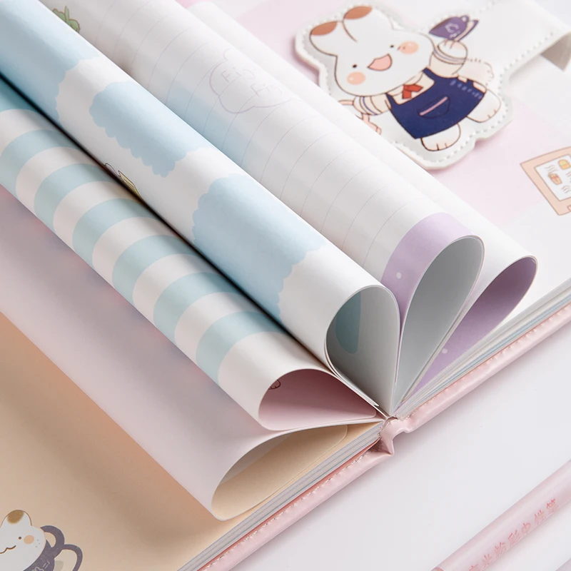 Hard Cover Tap Binding Sew Binding Customized Design Pu Tape Binding Manucript Book 2 Quire A5 Counter Book 192 Pages Hard Cove