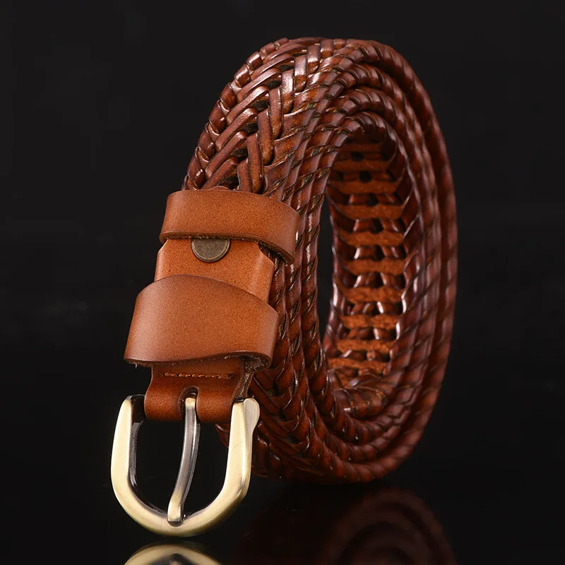 Factory Wholesale Pure Cowhide Leather Belt Leisure Cowhide Leather Belt Head Layer Cowhide Single Layer Handmade Belt For Men