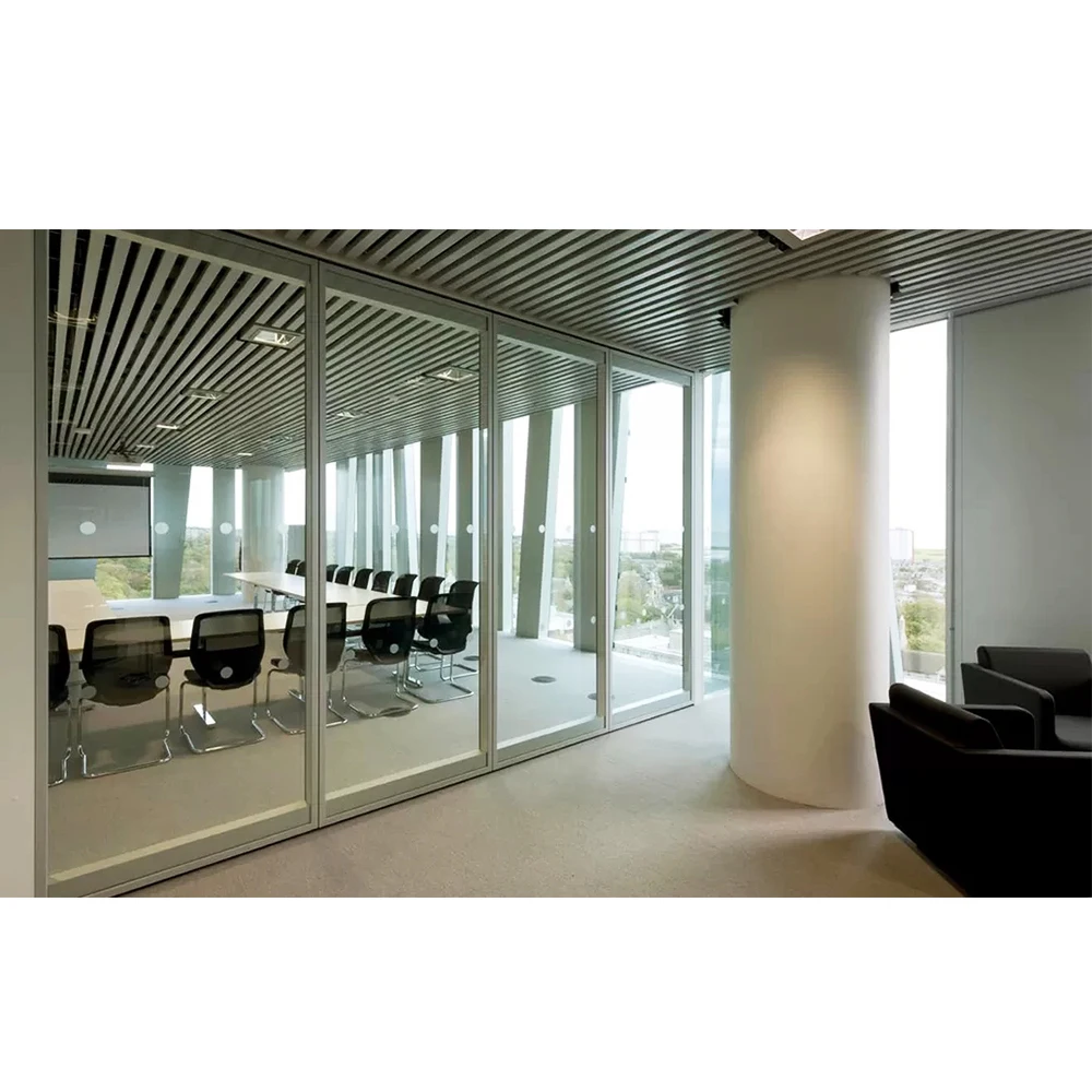 Foldable Dividers Screeners Glass With Sliding Vertical Mount Room Separation Folding Movable Acoustic Partition Wall