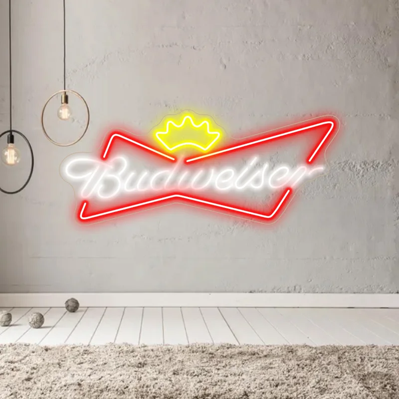 ПРОФЕССИОНАЛЬНЫЙ ЗАВОД Budweiser пивной бар магазин светодиодный неоновый светильник вывеска для дома Стена спальня Вечеринка декоративное неоновое зеркало