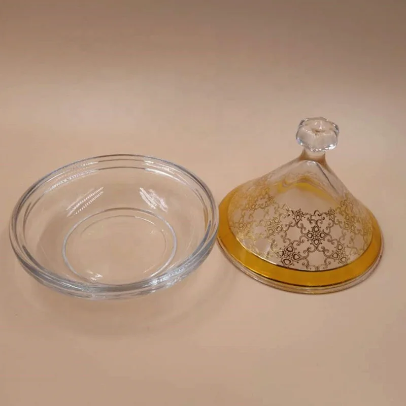 Arabic Style Glass Butter Dish sauce dish with Lid  from Anhui Factory