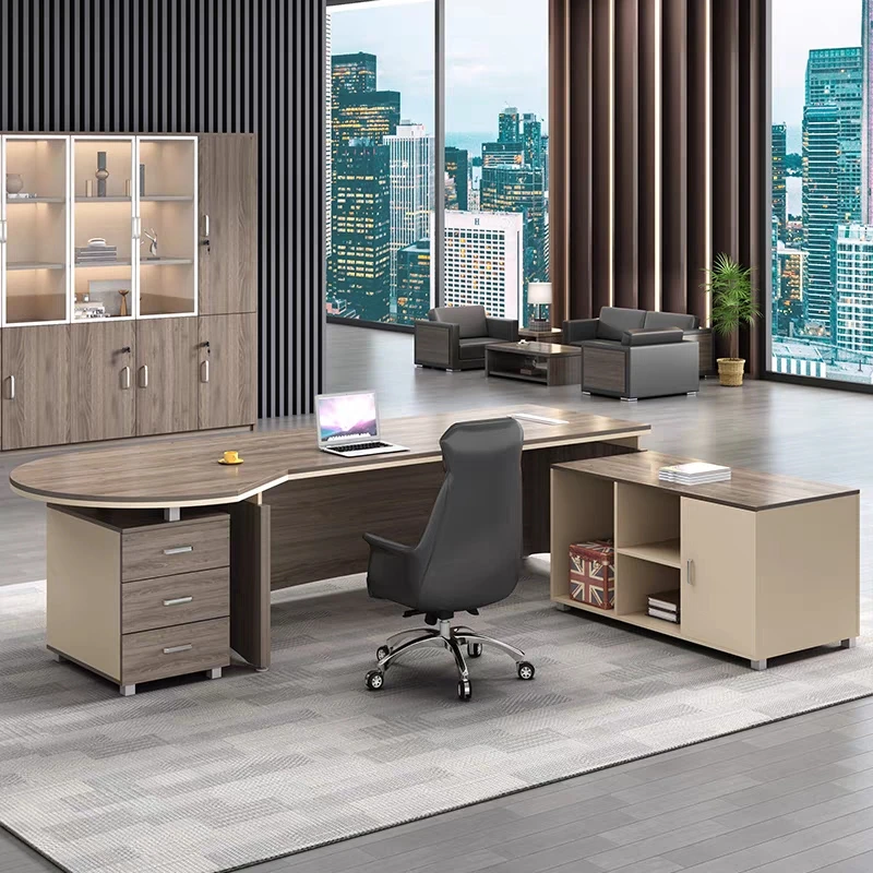 Luxurious Office Furniture Wooden Manager Director Table L Shaped Executive Office Desk