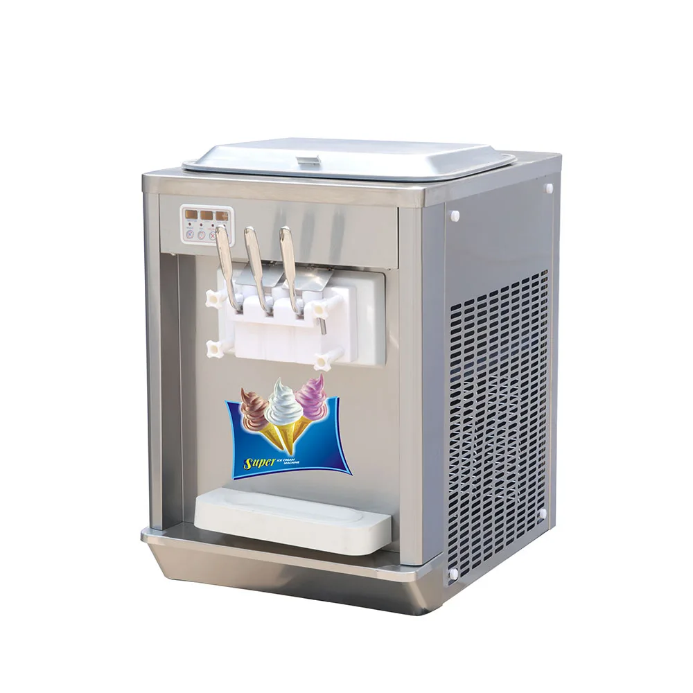High Performance Electric 2+1 Flavors Soft Ice Cream Maker Machine