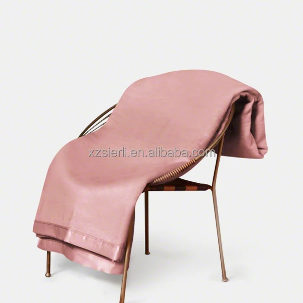 high quality luxury OEKO 100% percent Silk Blanket with Silk Satin Border