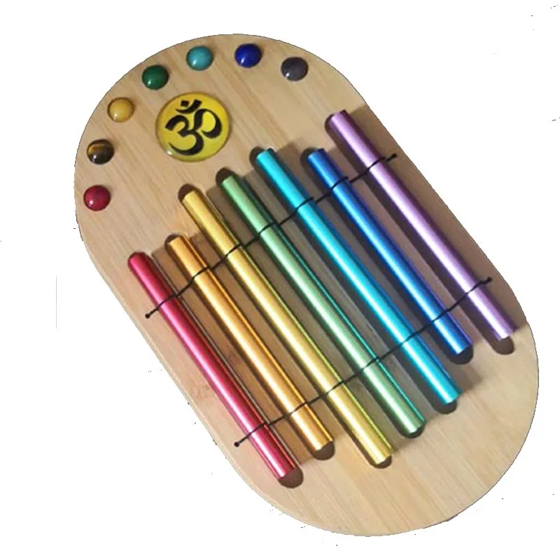 amazon best sales zenergy chimes zen energy hand bells for spiritual healing OM Yoga  Gemstone seven chakra healing sets