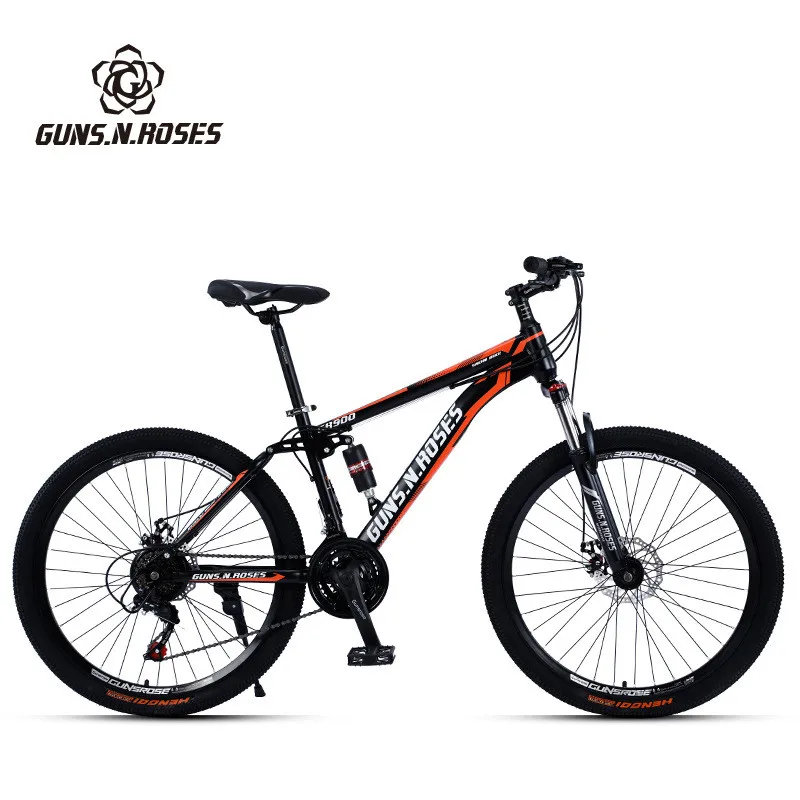 Soft tail frame carbon steel bike 26 inch 21 24 27 speed mountain bike full suspension cycle for adults