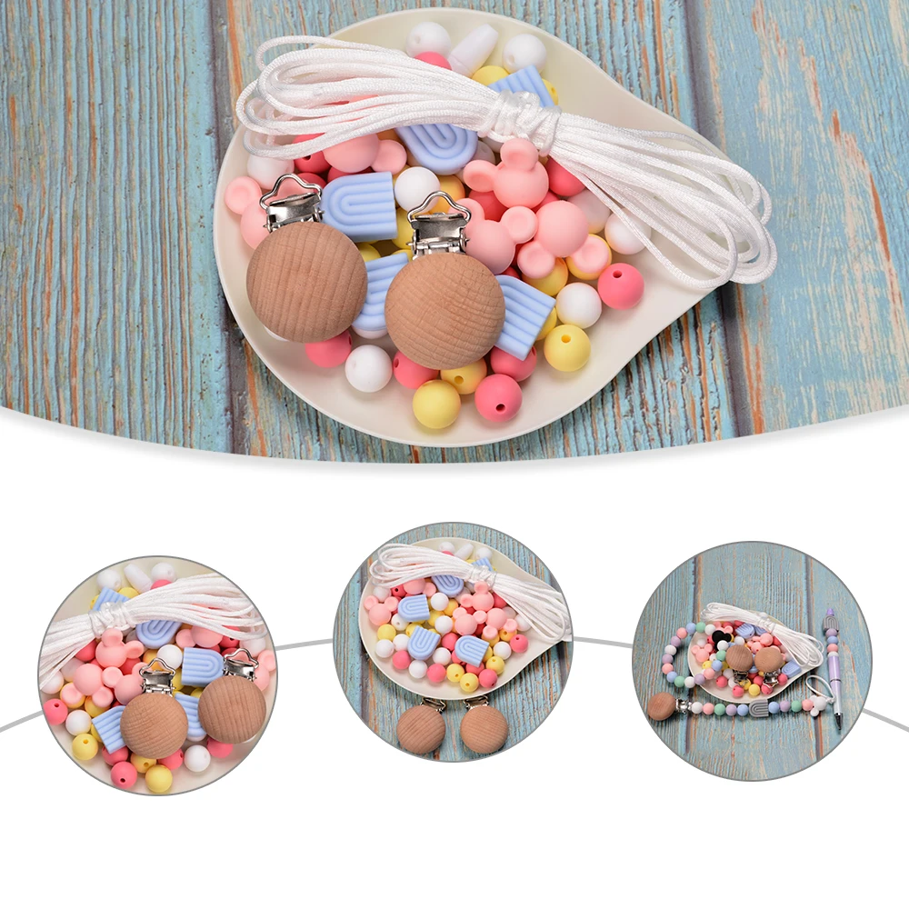 Bpa Free Food Grade Soft Teething 12mm Round Mixed Silicone Focal Loose Bead Set Wholesale For Pens Making Keychain Bracelet