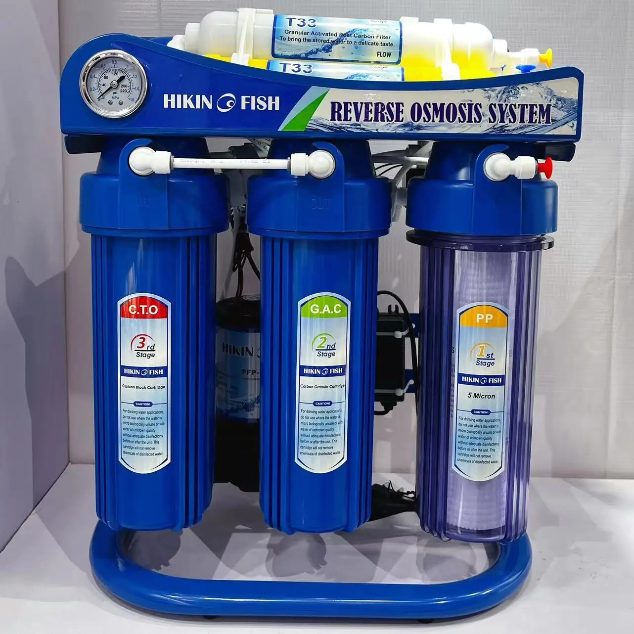6 stages 75GPD RO water filter system with water filter cartridge