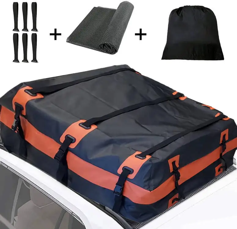 21 Cubic Feet Waterproof Collapsible Car Roof Bag Rooftop Cargo Carrier