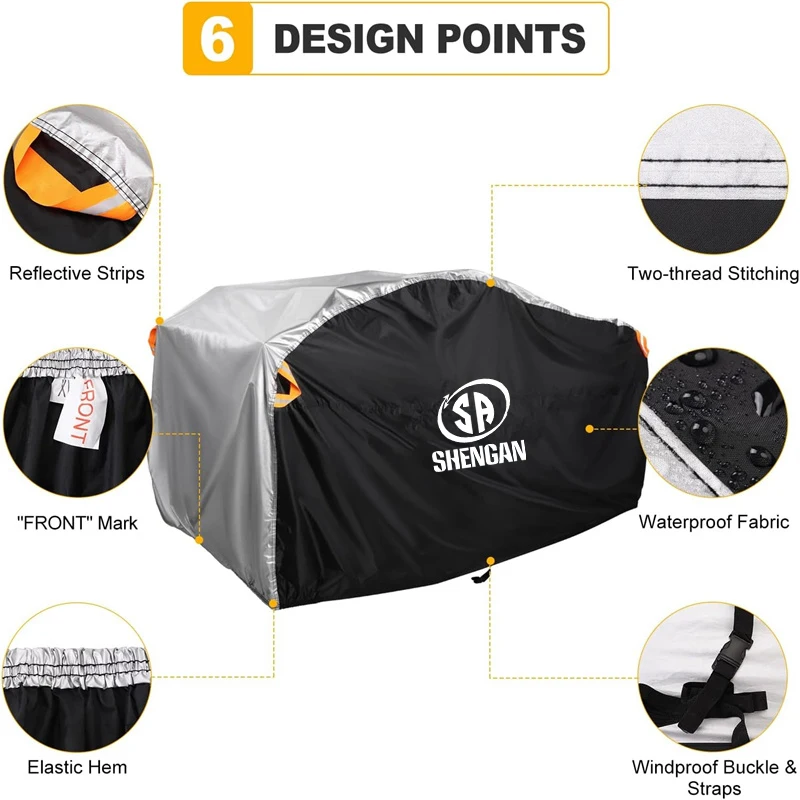 All Weather UV Protection Outdoor Heavy Duty Quad Waterproof Tear-Resistant ATV Cover 4 Wheeler Covers for Polaris Sportsman