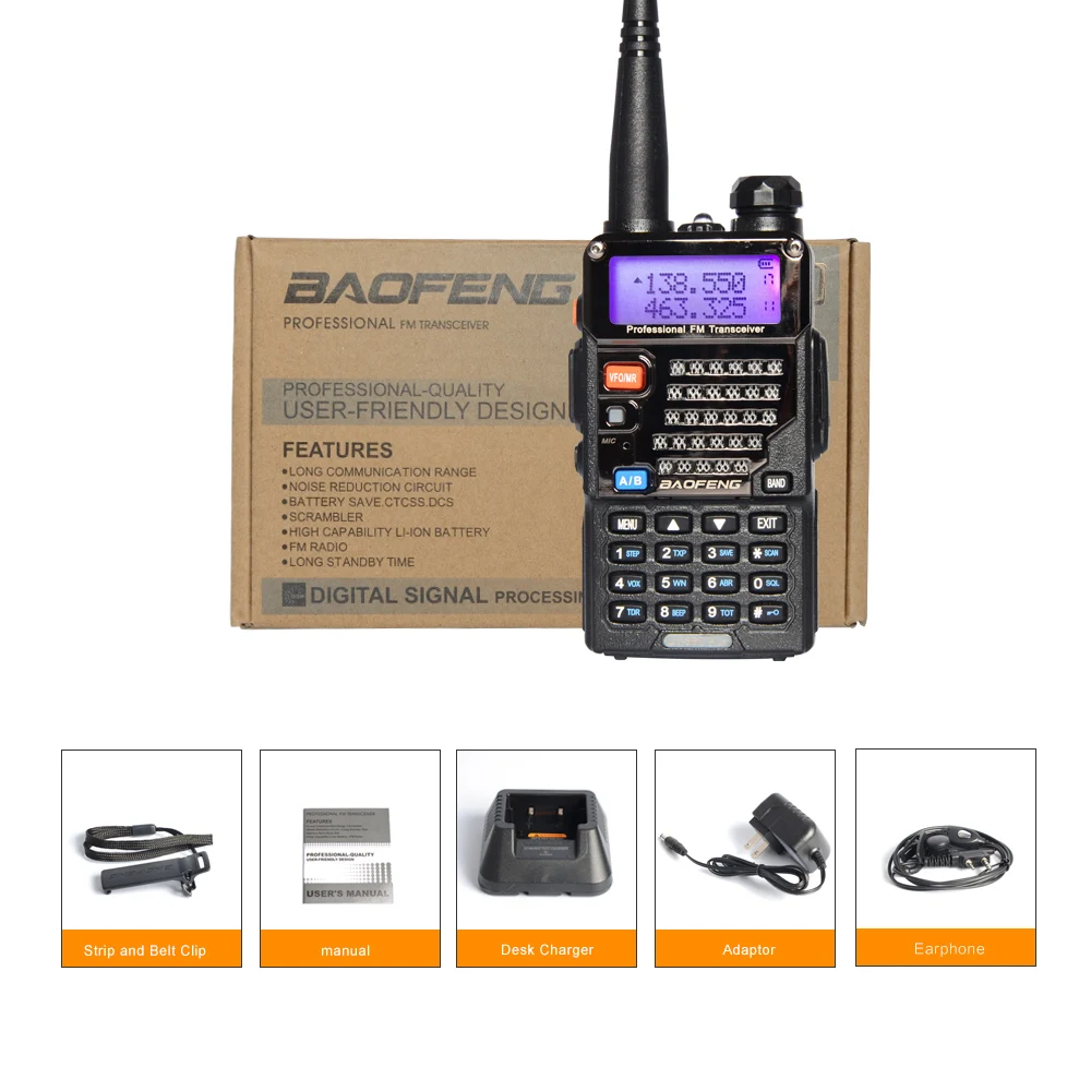 BaoFeng UV-5RE плюс иди и болтай Walkie Talkie “иди 5 Вт портативная рация радиолюбителей UHF VHF
