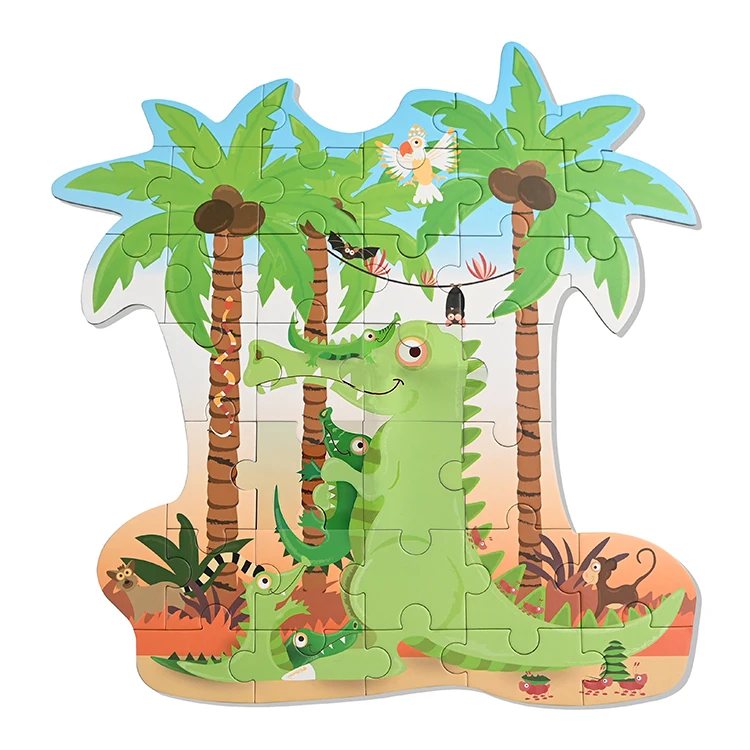 24 Years Puzzle Manufacturer Custom Unique Crocodile Shape Kid Jigsaw Puzzle