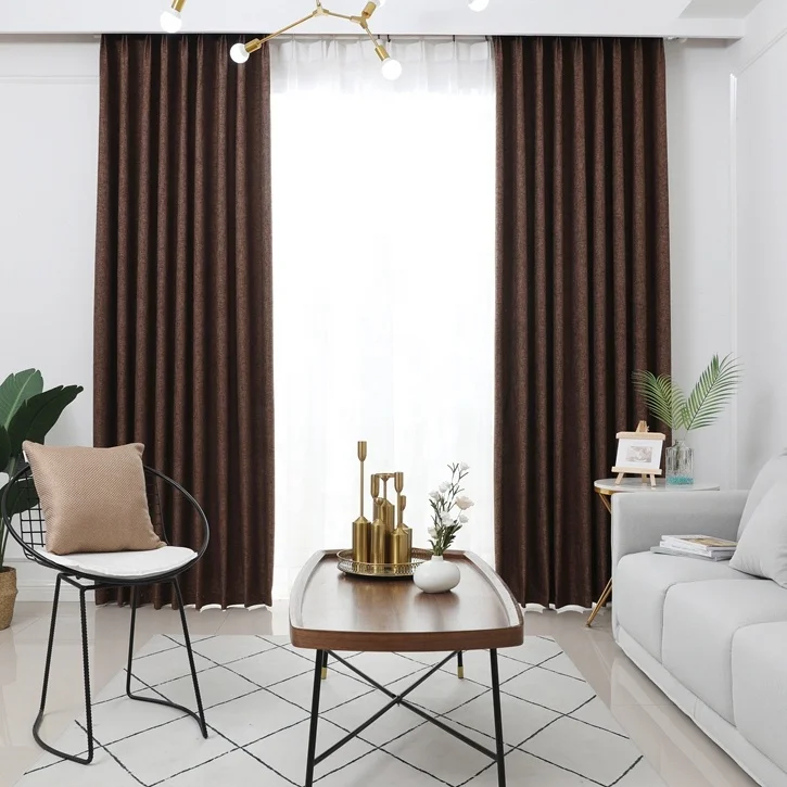 OWENIE Factory Luxury Textured Curtains Solid Blackout Curtains For The Living Room Dropshipping Blackout Fabrics