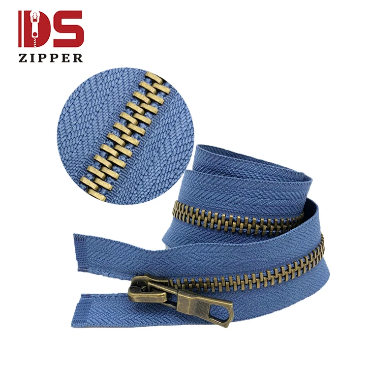 Factory wholesale rose gold brass zipper metal zipper