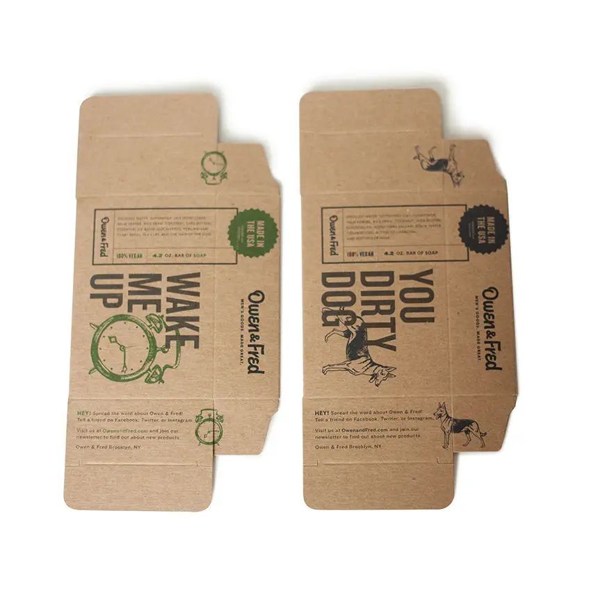 BSCI Chinese Factory Supply  Recycled Kraft Paper Boxes For Hand Made Craft Soap Package Box
