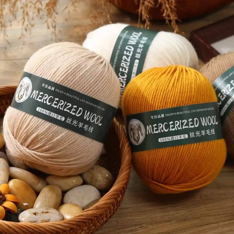 Dimuni wholesale pure wool yarn 100g ball chunky colored wool yarn knitting wool yarn for knitting Sweater, scarf, hat, doll