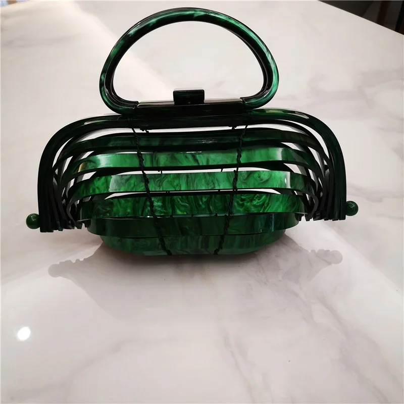 Оптовая продажа модная женская сумка-клатч ручной работы акриловая пляжная сумка летняя полая клетка для птиц сумка-корзина девочек