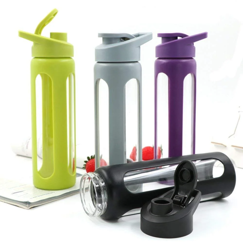 Food-grade Safe Juice Glass Bottles Supplier Stainless Steel Lid Crystal Water Bottle