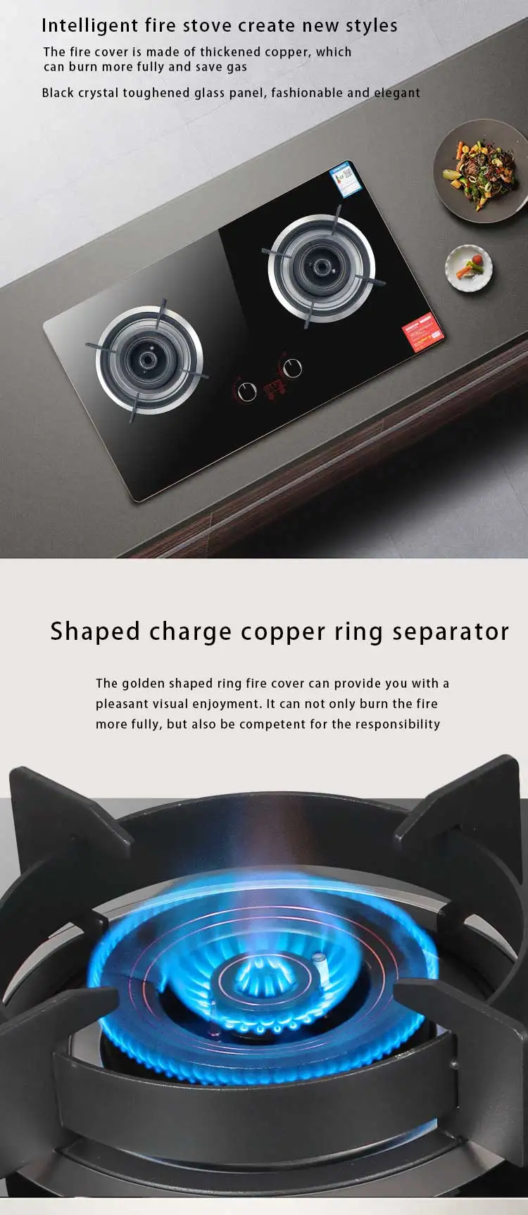 Home intelligent timing gas stove liquefied gas stove High-power flameout protection