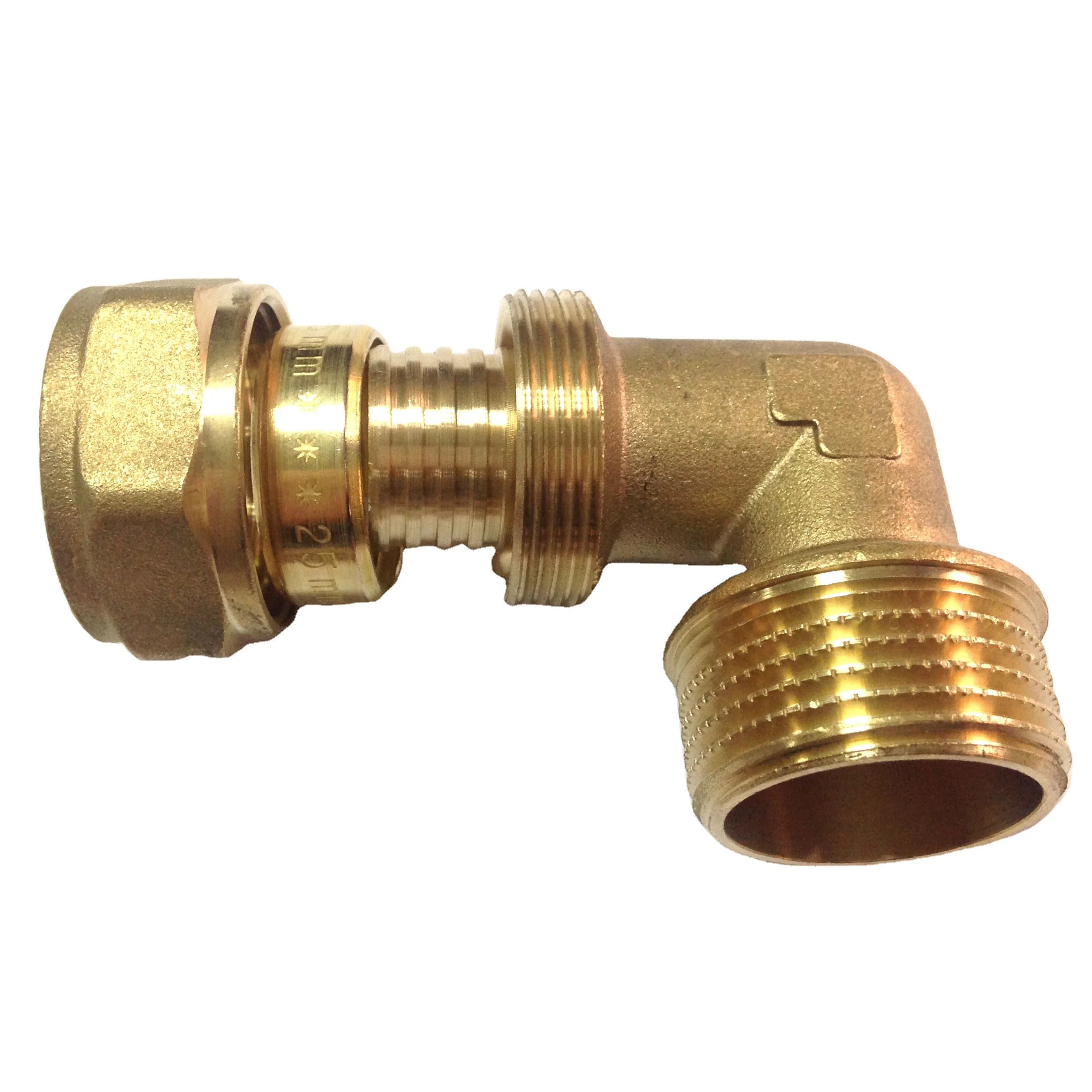 TUBOMART OEM factory Hardware Fittings Brass Plumbing Accessories 16-32mm Compression Fitting PEX Pipe Fittings