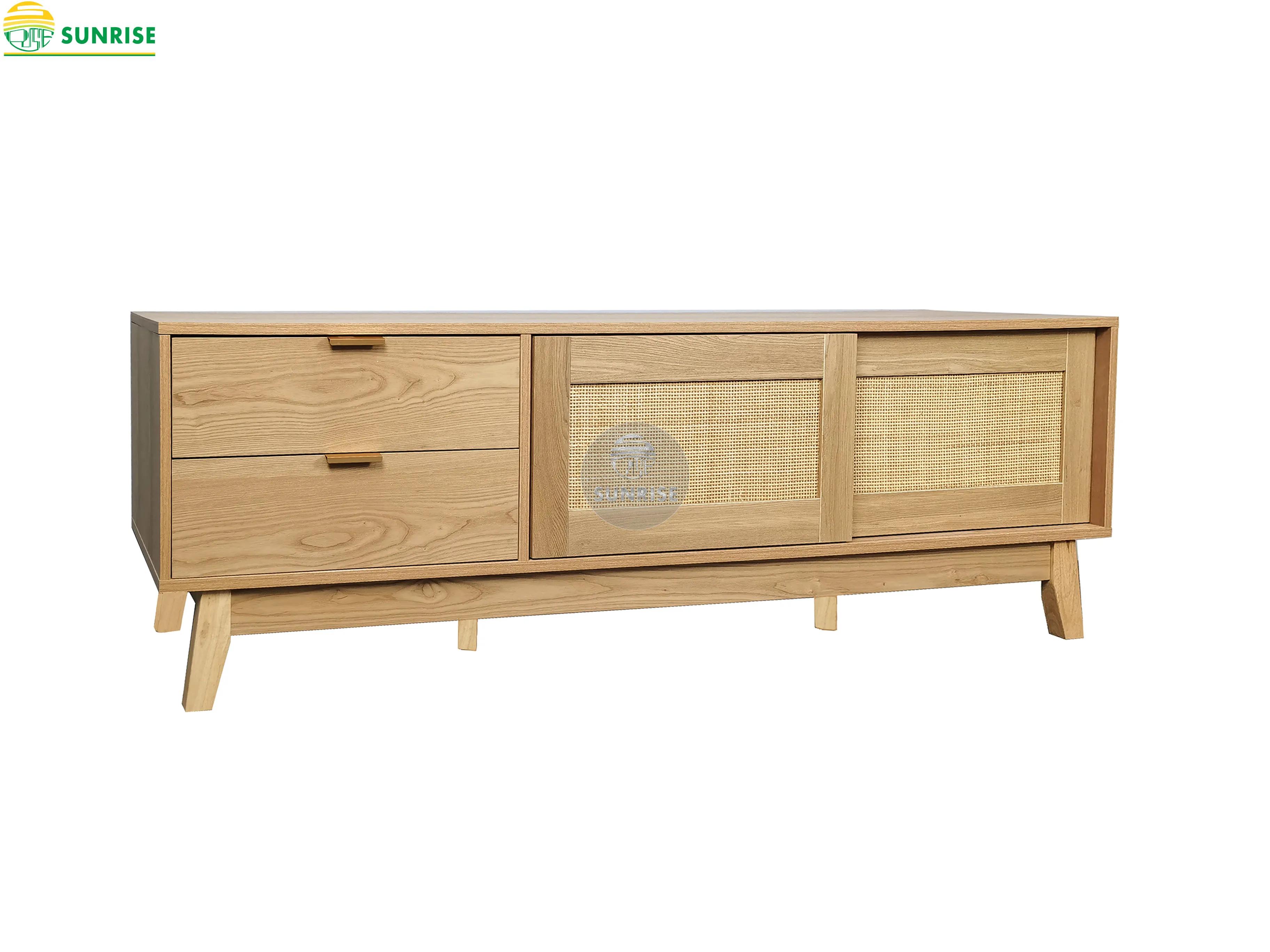 Modern Living Room Furniture Set New Design rattan cabinet Slide Door Wooden TV cabinet living room TV stand