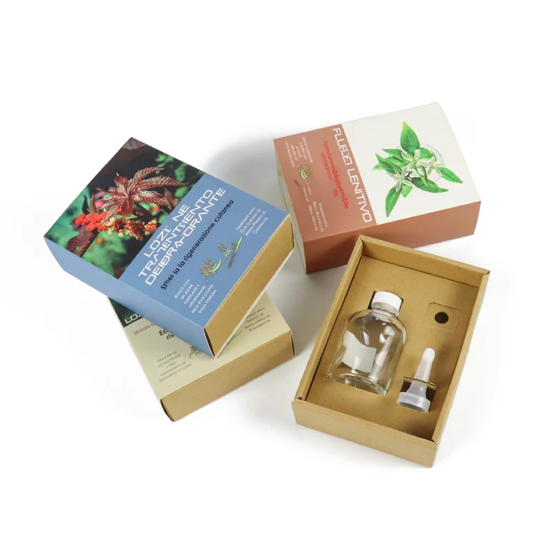 Wholesale Custom Printed Hair Accessories Paper Cardboard Bottle Dropper Hair Oil Box and Logo Slide Out Drawer Packaging Box