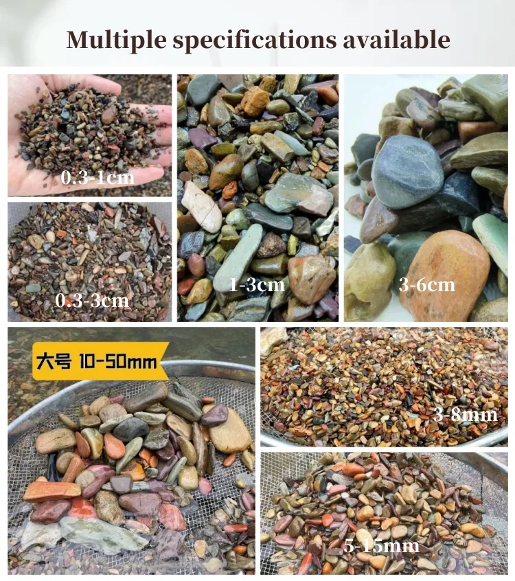 Factory price color pebble stone natural gravel paving stones wash river granite paving crushed stone for sale