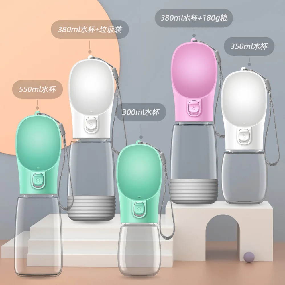 LIHONG Manufacturers 350/550ml Pet Dog Drinking Cup Plastic Portable Water Bottle For Outdoor Walking