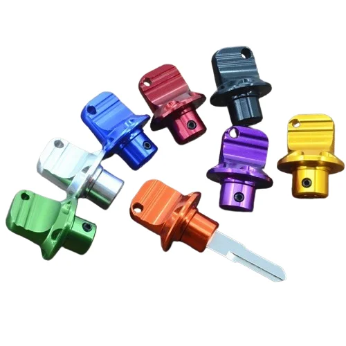 Motorcycle electric car modification accessories color titanium key head key decoration accessories aluminum alloy material