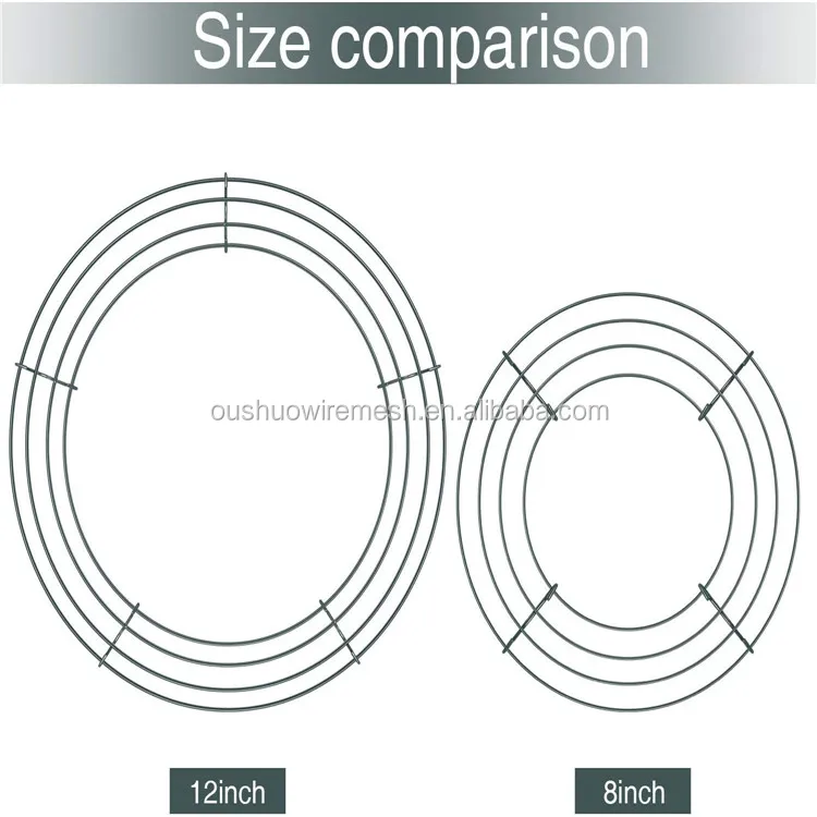 8 10 12 14 16 18 20 inches green metal wire wreath rings Christmas wreath frames
