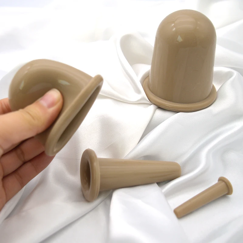 Facial Cupping Tools Silicone lifting skin cup Custom beige with logo for reduce puffiness