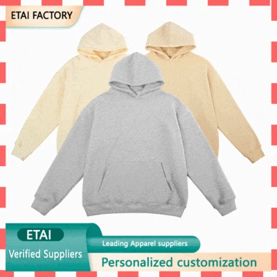 high quality heavy weight cotton stringless blank hoodie custom men streetwear oem logo custom hoodie