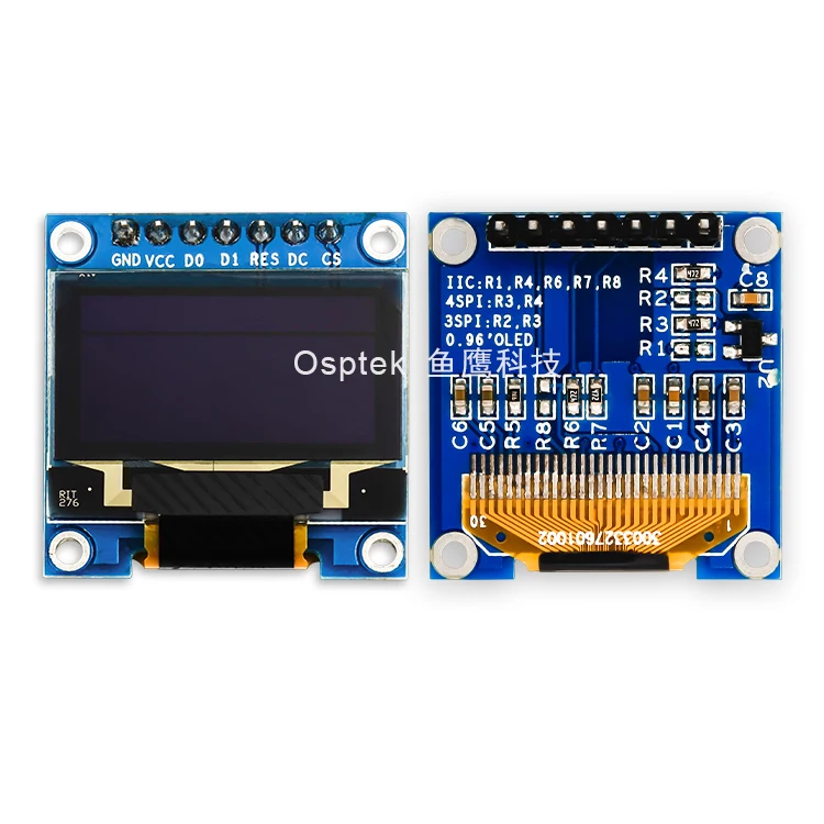 0.96 Inch White/Blue/Y&B Color OLED Display Module with 128x64 Dot SSD1306 Driver 7 Pins PCB Borad