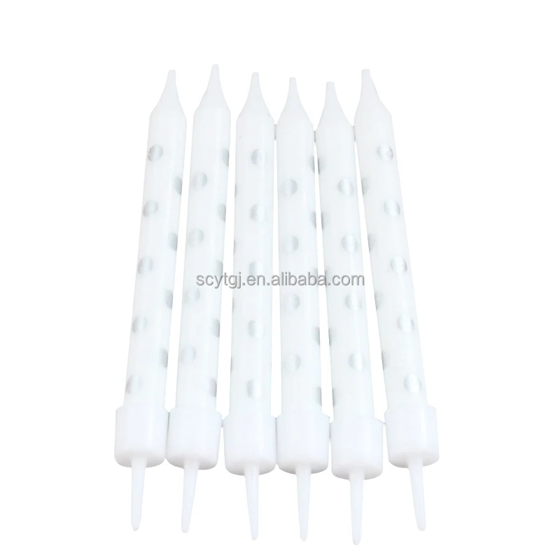 Wholesale bakery cake decoration birthday candle silver platinum wave light stripe candle