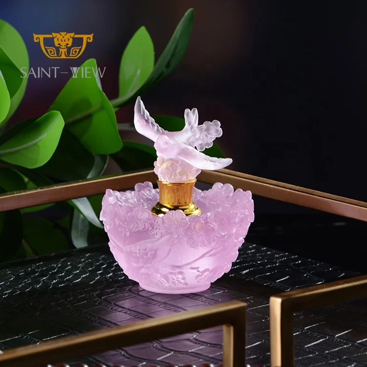 
SAINT-VIEW Royal Style Handmade Crystal Decorative Attar Sakura essential oil Perfume Refill bottle 