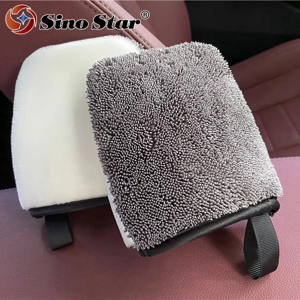 Car Wash Mitt Microfiber Towels Twisted Loop Towel Drying Wash Mitt Auto Detailing Wash Towel New Style Gray Washable Multiglove