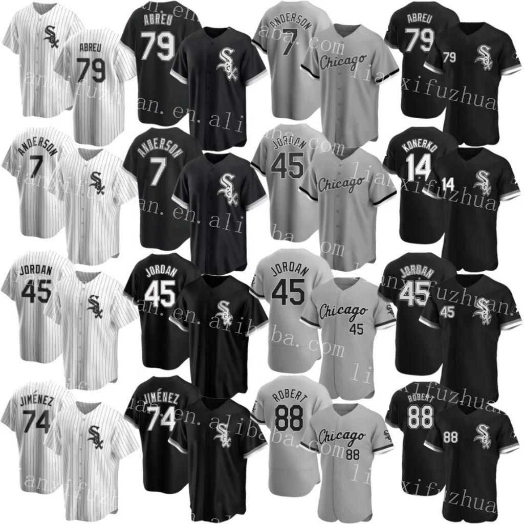 Мужская бейсбольная Джерси Yoan Moncada 10 White Sox, оптовая продажа, 79 дюймов, Джерси Абреу 8 Бо Джексон 74 джименз 7 Андерсон 45 Чикаго мджордан