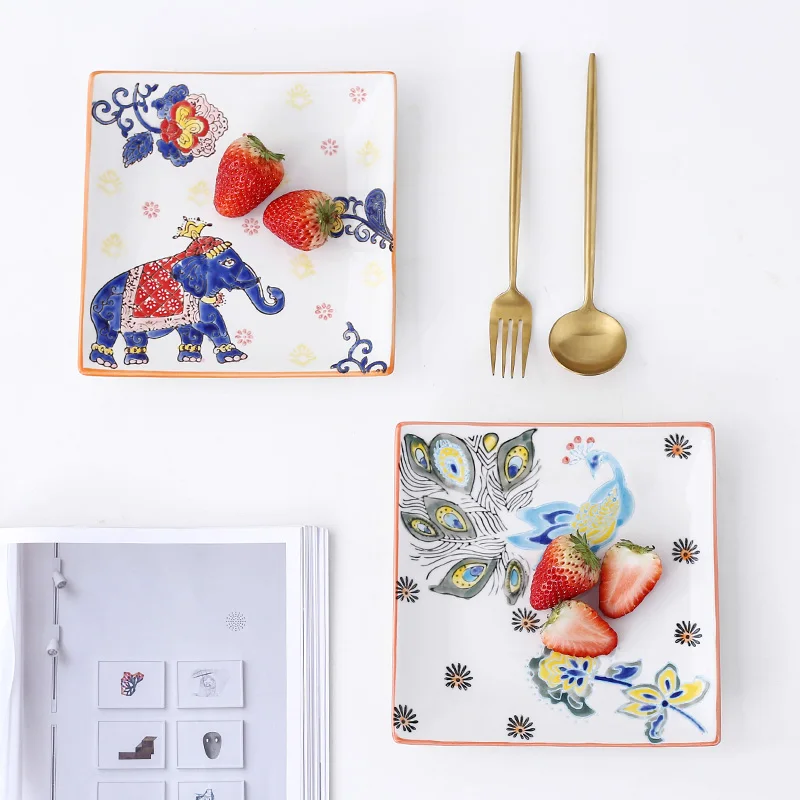 Bohemia Personality Porcelain Plate High Quality Ceramic Plates Steak Platter Plates Pasta Dish