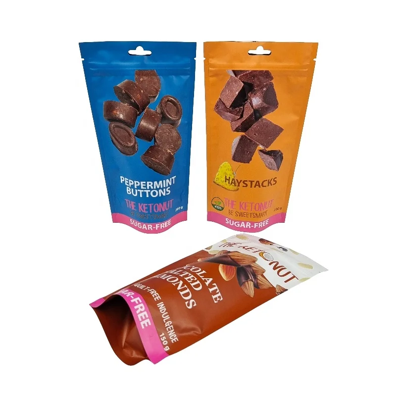 High quality Custom Print Gold Stamping Moisture Proof 150g Doypack For Dry Food Frozen Foods Stand Up Bags