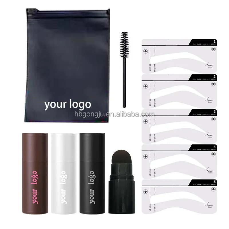 2024 Wholesale News Cream Eyebrow Stamp Eyebrow Stencil Stamp Kit With  Private Label