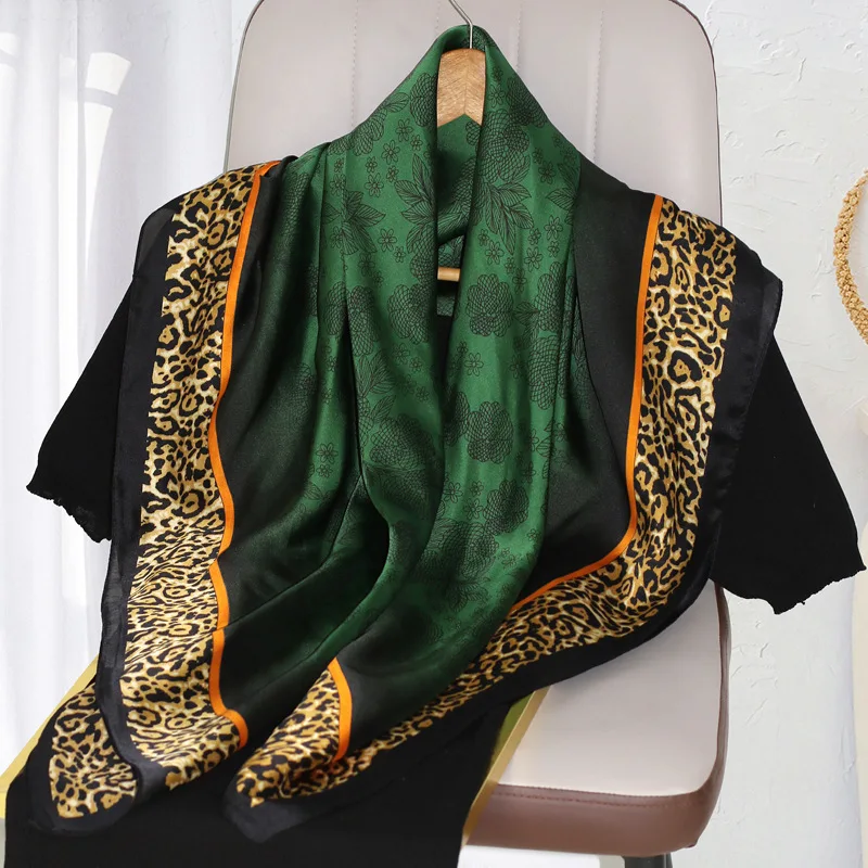 Женский шёлковый шарф с цифровым принтом, 70x70 см, 110x110 см, 90x180 см