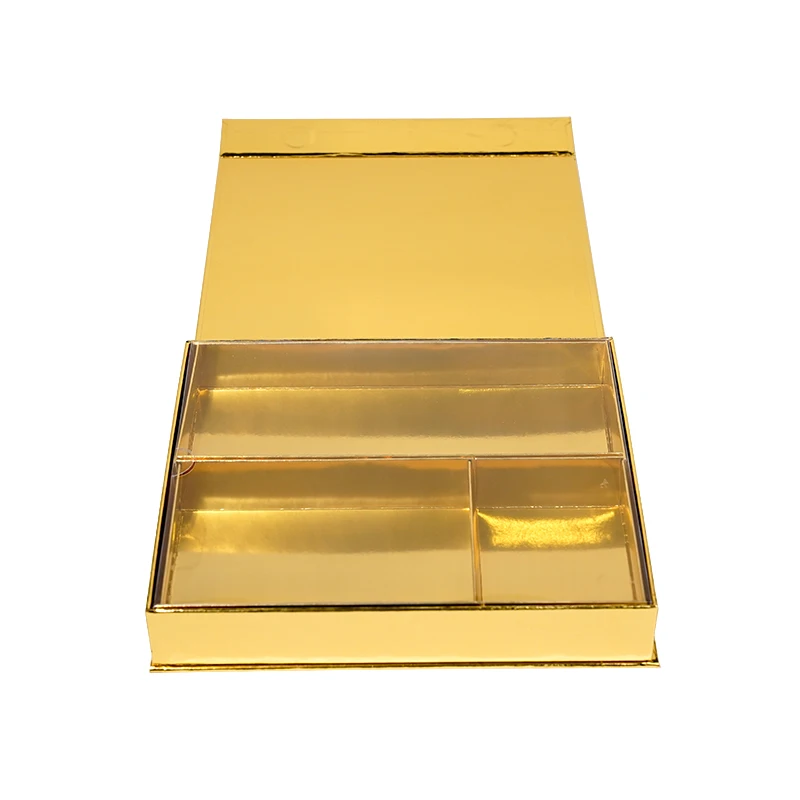 Golden Luxury Hard Cardboard Magnet Box Custom Jewelry Cosmetic Shirt Hair Extensions Package Premium Empty Magnet Closure Box