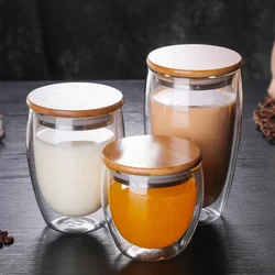 Hot Sale Heat Resisting Borosilicate Clear Glass Double Wall Glass Espresso Coffee Mugs