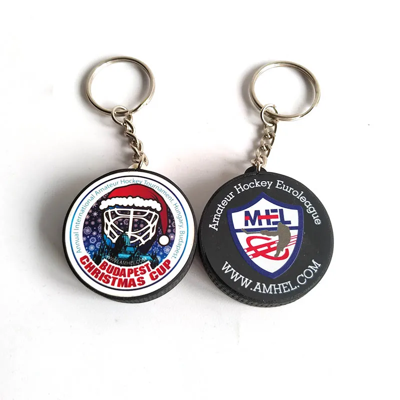 
Custom Soft PVC Hockey Sports Keychain Blank Printing Logo Tyre Shape Keychain 