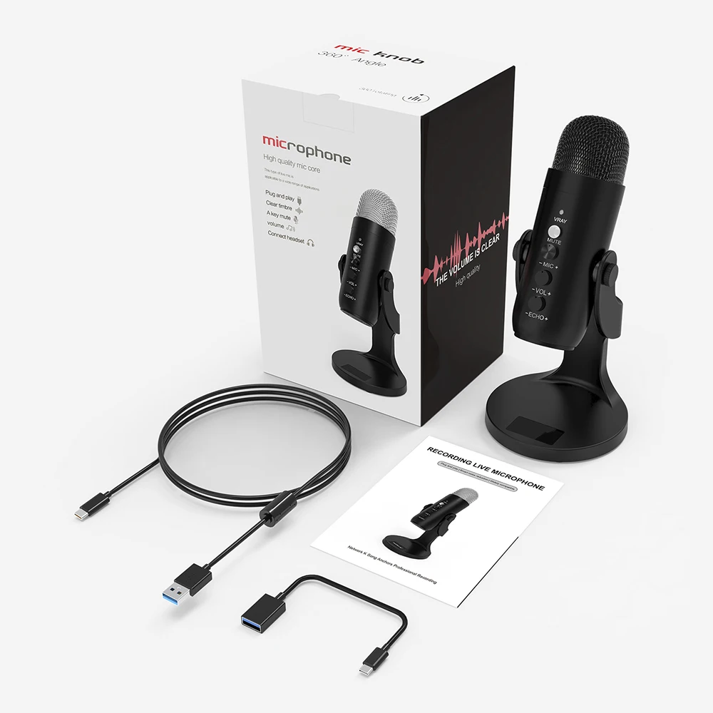 
Amazon Hot Mic Condenser Microphone Pro Audio Studio Sound Recording desk for computer microphone mobile phone Webcast 