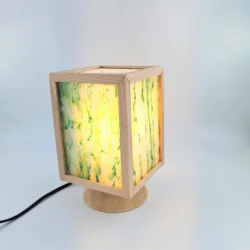 E27 LED Bulb Wooden Table Lamp Art Engrave Crafted Acrylic Modern Table Lamp For Living Room Bedroom Decoration