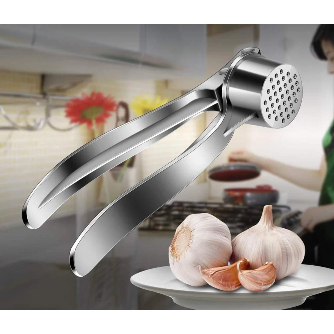 New Wholesale Professional Food Crusher Manual Kitchen Zinc Alloy Mincer Ginger Garlic Press