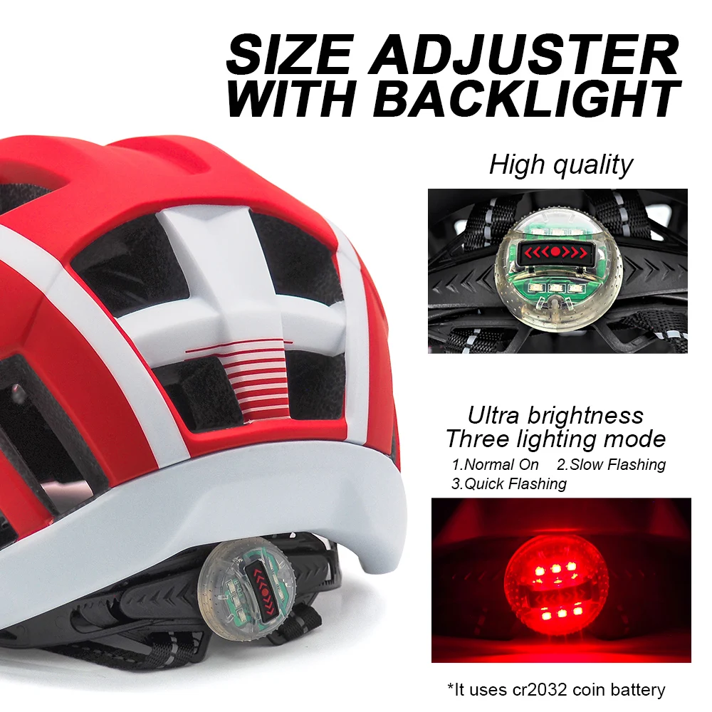 
VICTGOAL Goggles Bike Helmet with Sun Visor Super Bright LED Light Cycling Helmet 