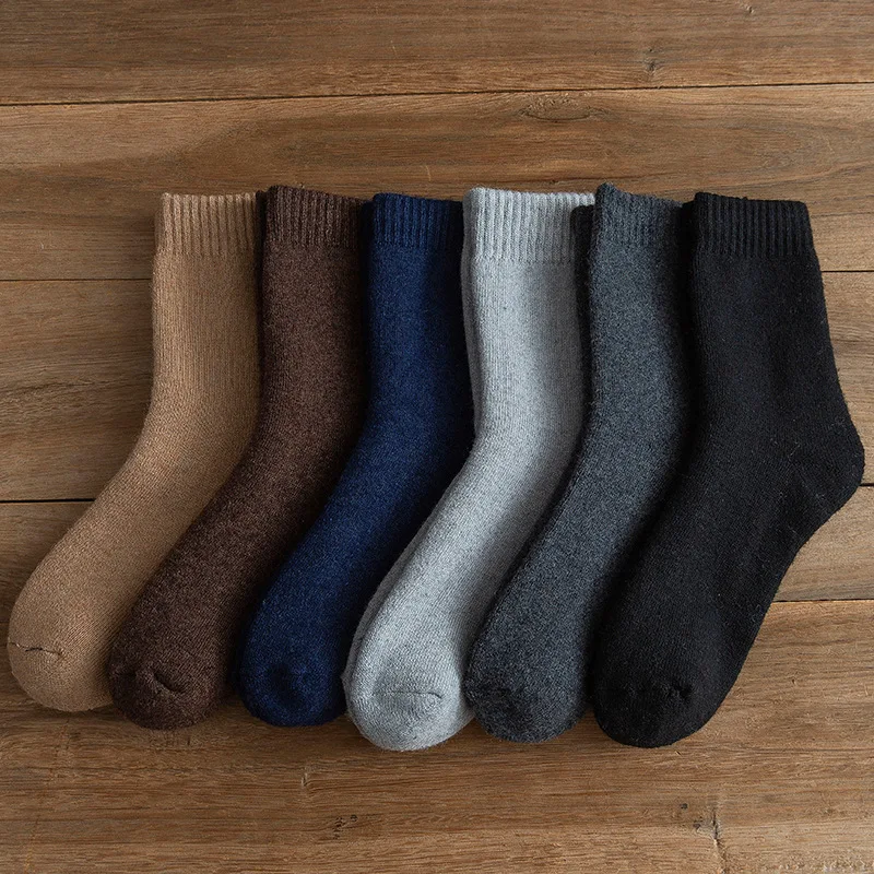 Custom Winter Soft Comfortable Warm Terry Socks Adult Men Thick Winter Merino Wool Socks Unisex